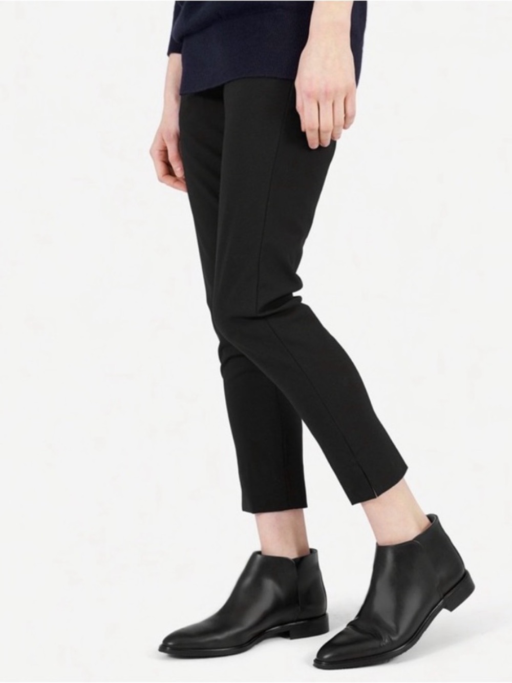 Everlane Black Leather Ankle Booties